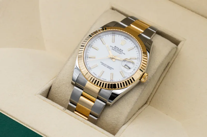 Rolex DateJust 41mm Steel & 18ct Yellow Gold White Oyster 126333 2017