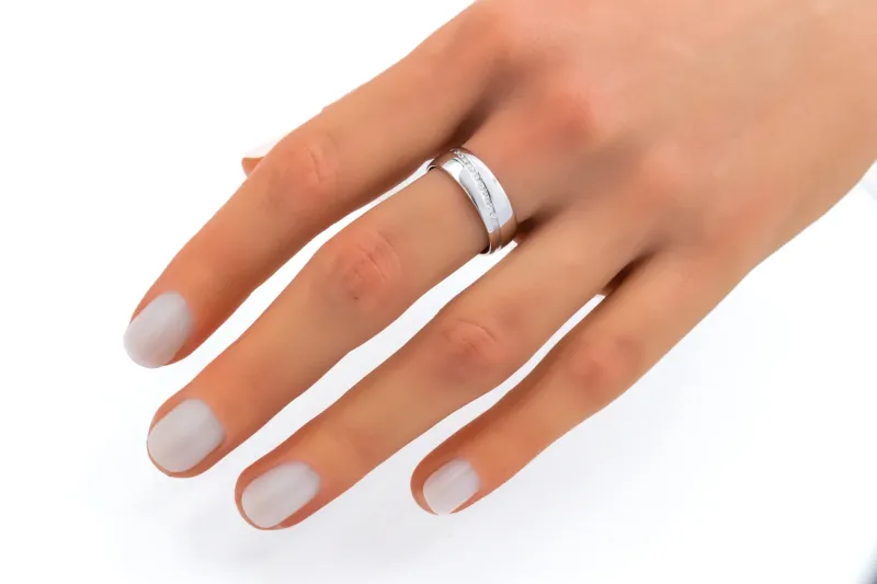 9ct White Gold Diamond Wedding Band 0.20ct