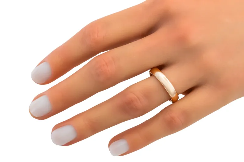 9ct Rose Gold D Shape Wedding Band 4mm