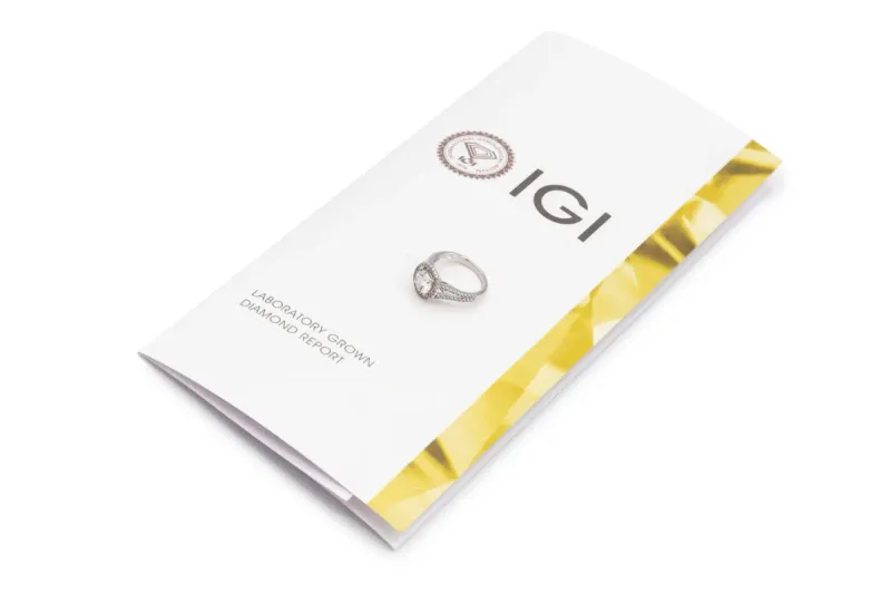 18ct White Gold Round Halo Lab Diamond Ring 1.48ct IGI Certified