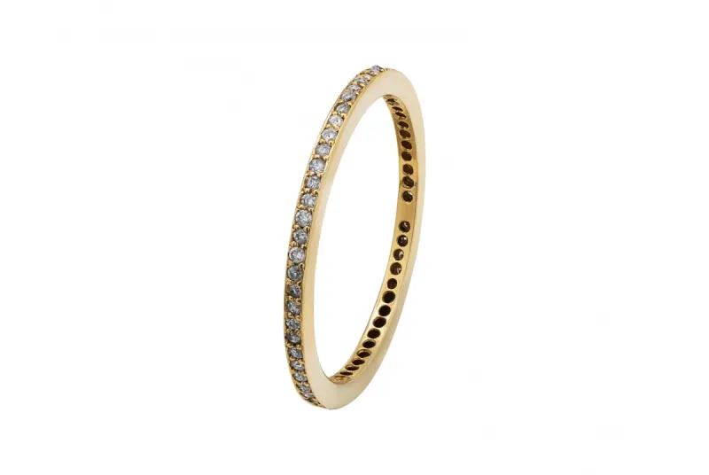 14ct Yellow Gold Micro Pave Diamond Full Eternity Ring 0.23ct