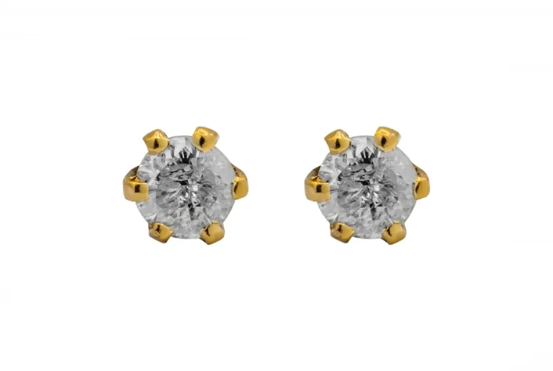 9ct Yellow Gold Diamond Stud Earrings 0.30ct