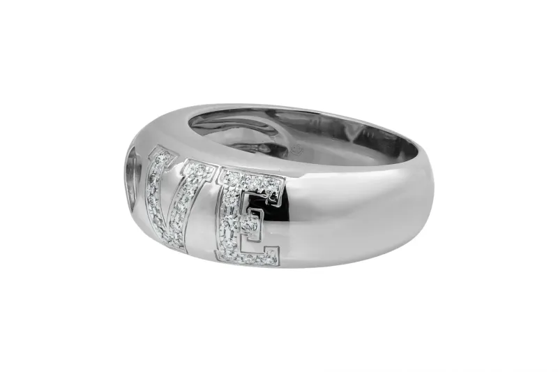Chopard 18ct White Gold And Happy Diamonds LOVE Ring 82/2899