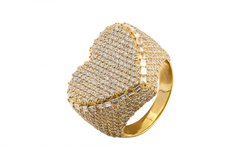 18ct Yellow gold Diamond Heart Ring 4.19ct VS