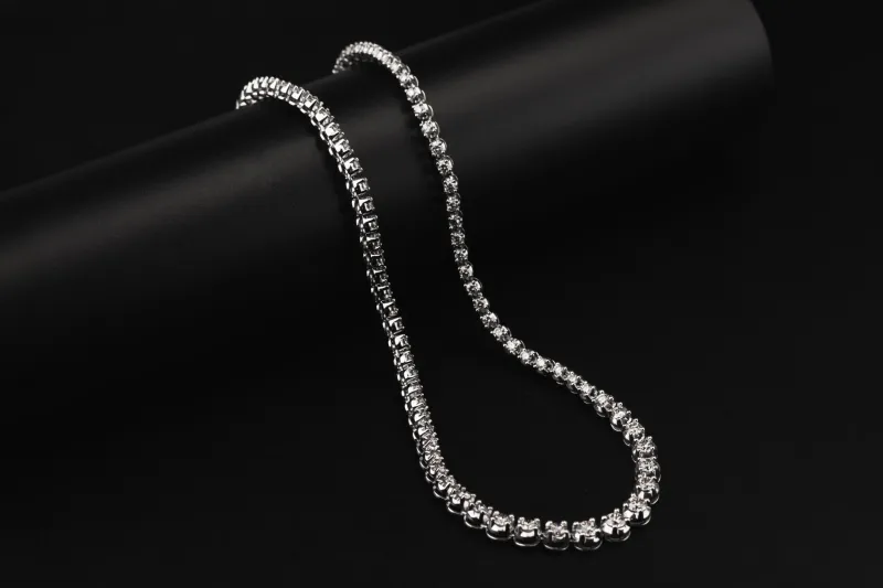9ct White Gold Graduated Diamond Tennis Necklace 10.72ct
