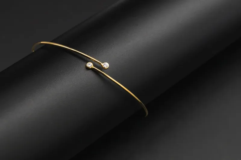 Tiffany & Co Elsa Peretti Diamond Hoop Single-Row Bangle 0.10ct