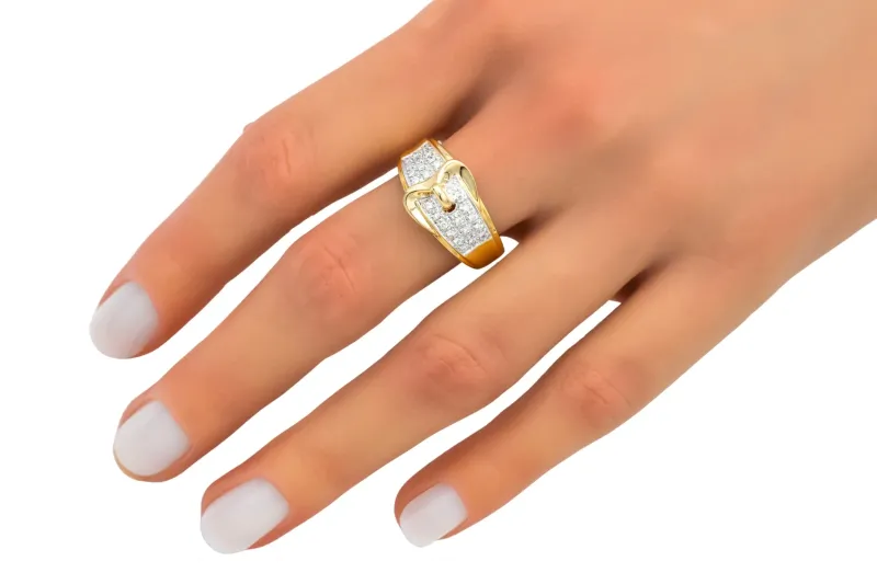 18ct Yellow Gold Belt Diamond Ring 0.15ct 6.1g