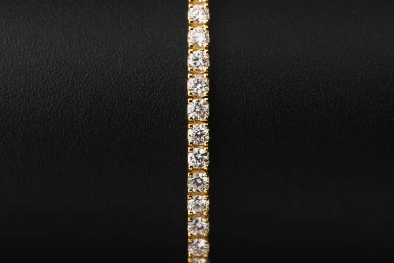 Gold Plated Sterling Silver Lab Grown Brilliant Cut Diamond Tennis Bracelet 3.00ct