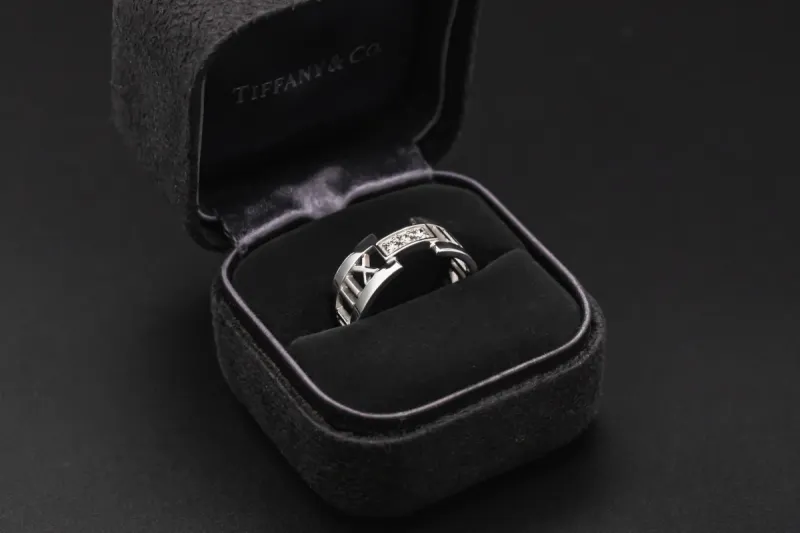 Tiffany & Co. 18ct White Gold Diamond Wedding Band Atlas 0.10ct