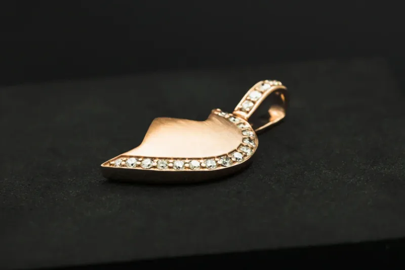 9ct Rose Gold Right Side Heart Diamond Pendant 0.32ct