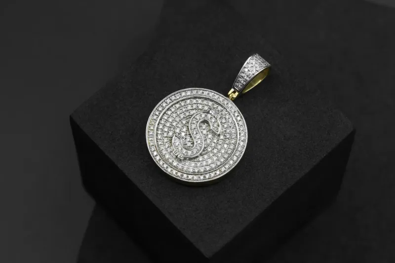 9ct Yellow Gold Diamond $ Pendant