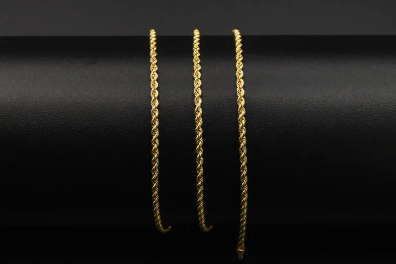 9ct Yellow Gold Rope Chain 18" 1.8g