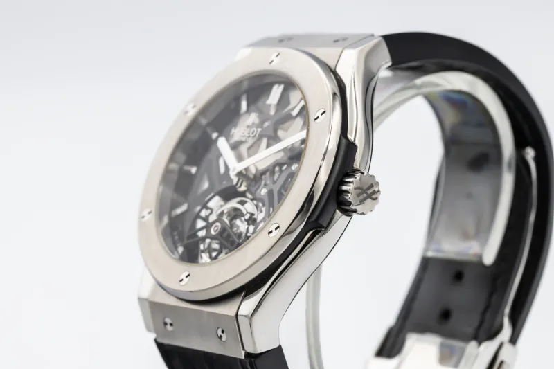 Hublot Classic Fusion Tourbillon 45mm Black Leather 505.NX.0170.LR Circa 2015