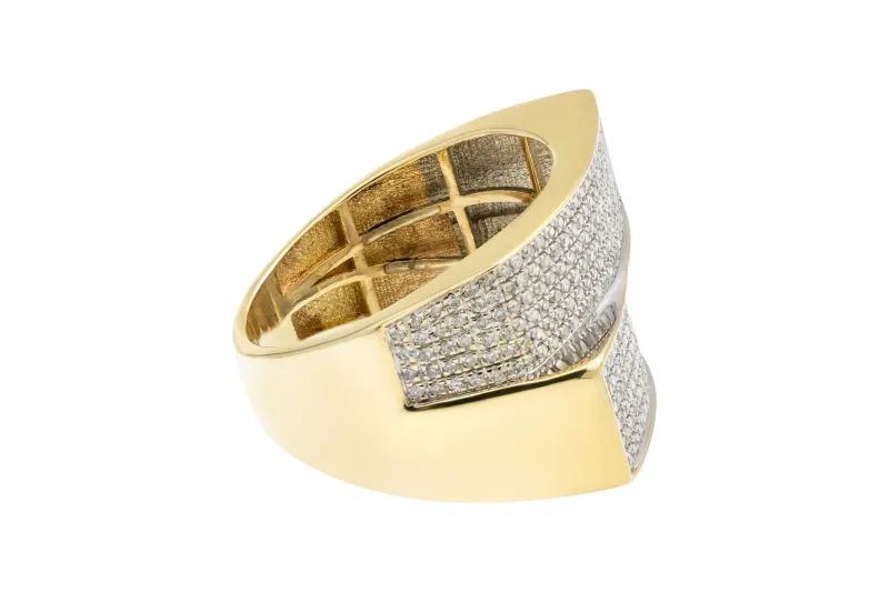 9ct Yellow Gold Diamond 2 Row Micro-Pave 0.70ct