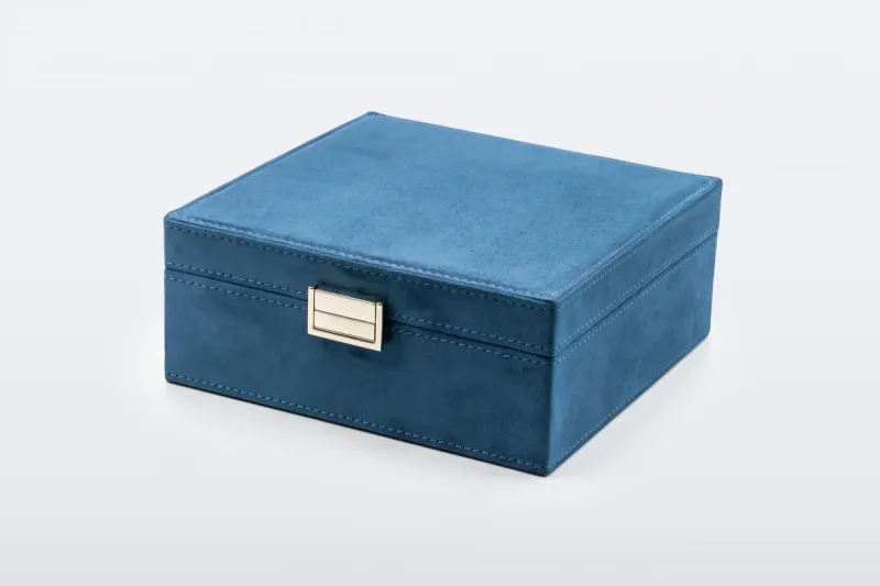 TDB Watch Storage Box - Navy Blue Velvet - 6 Watch Capacity