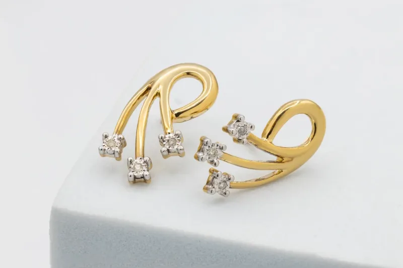 9ct Yellow Gold Diamond Stud Earrings 0.6ct