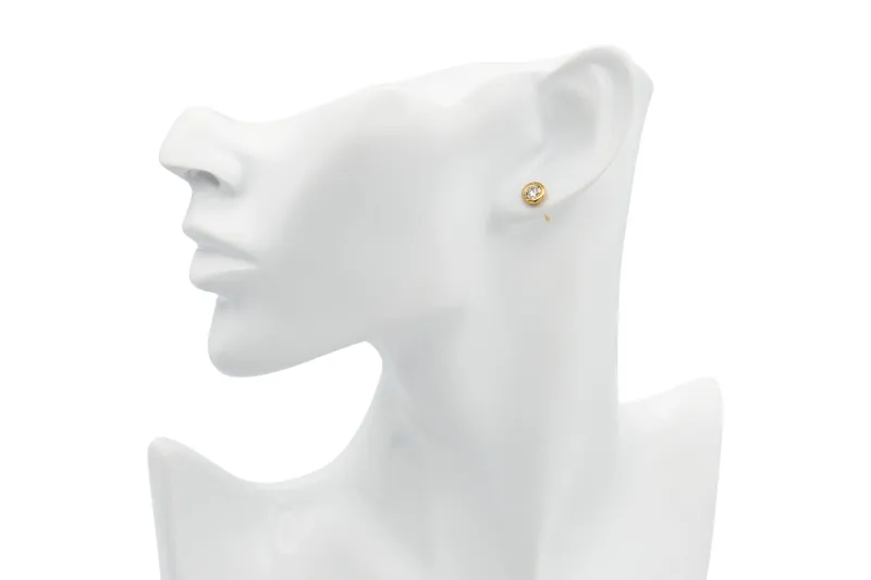 Gold Plated Sterling Silver Lab Grown Diamond Stud Earrings 1.12ct