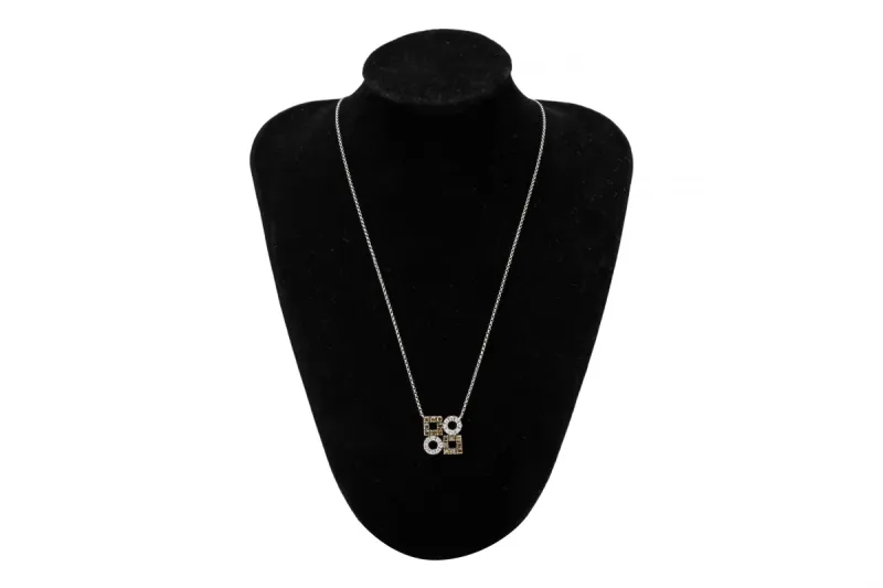 18ct White Gold Cognac & White Diamond Pendant Necklace 0.80ct