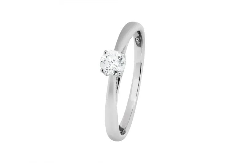 9ct White Gold Diamond Solitaire Engagement Ring 0.33ct