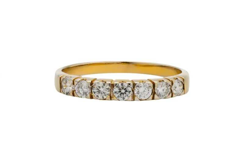 18ct Yellow Gold 7 Diamond Ring 0.50ct