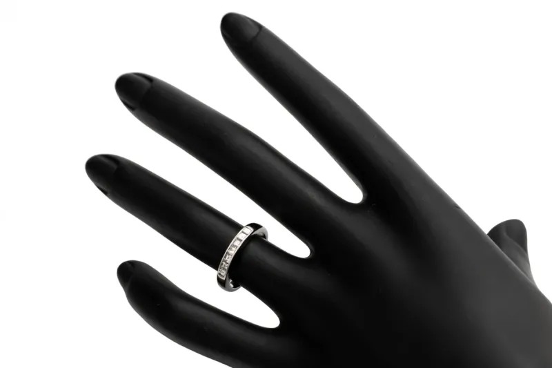 Platinum Eternity Step Cut Diamond Ring 0.35ct 4.9g