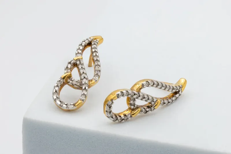 14ct Yellow Gold Diamond Drop Earrings 0.75ct