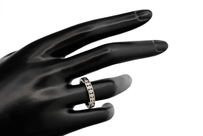 14ct White Gold Diamond Eternity Wedding Band 0.05ct