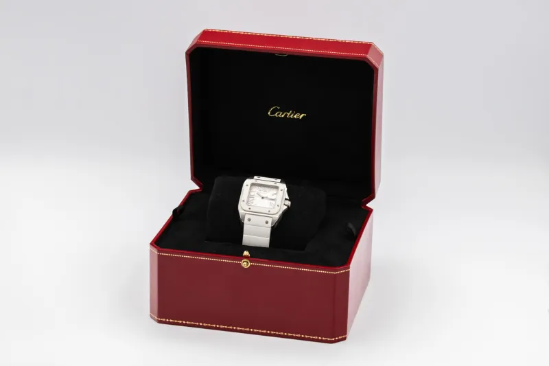 Cartier Santos 100 Midi 33mm White Rubber 2878 Circa 2010
