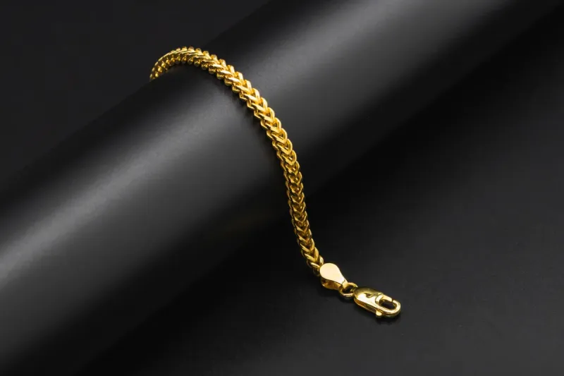 9ct Yellow Gold Baby Franco Bracelet 5.2g