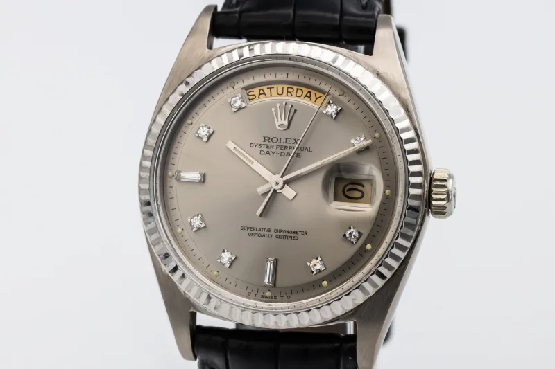 Rolex Day-Date 36mm Black Leather 18ct White Gold 1803 - 1974
