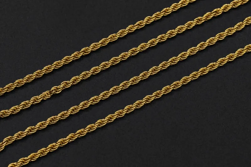 9ct Yellow Gold Diamond Cut Rope Chain 21.3g