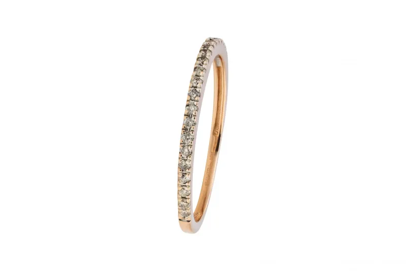 14ct Rose Gold Micro Pave Diamond Ring 0.14ct