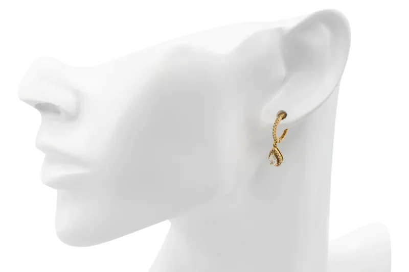 18ct Yellow Gold Pear Drop Diamond Hoops 0.66ct