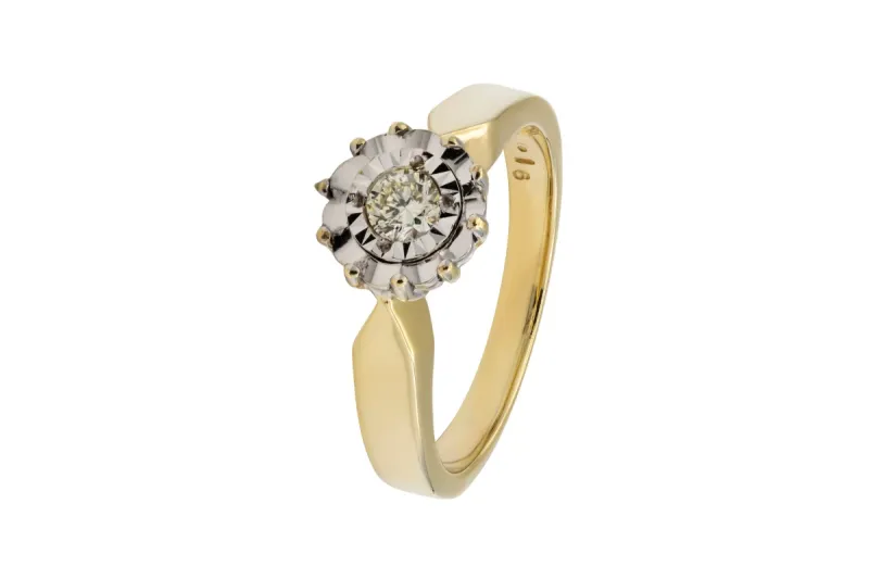 18ct Yellow Gold Diamond Engagement Ring 0.16ct