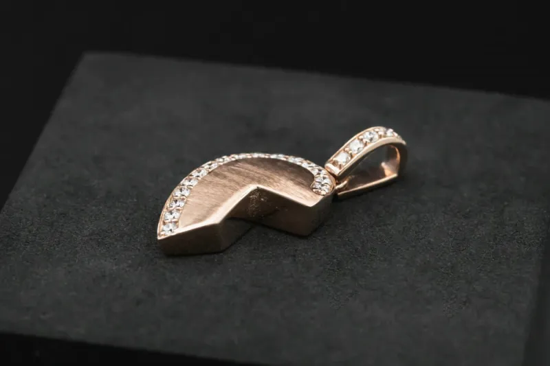 9ct Rose Gold Left Side Heart Diamond Pendant 0.32ct