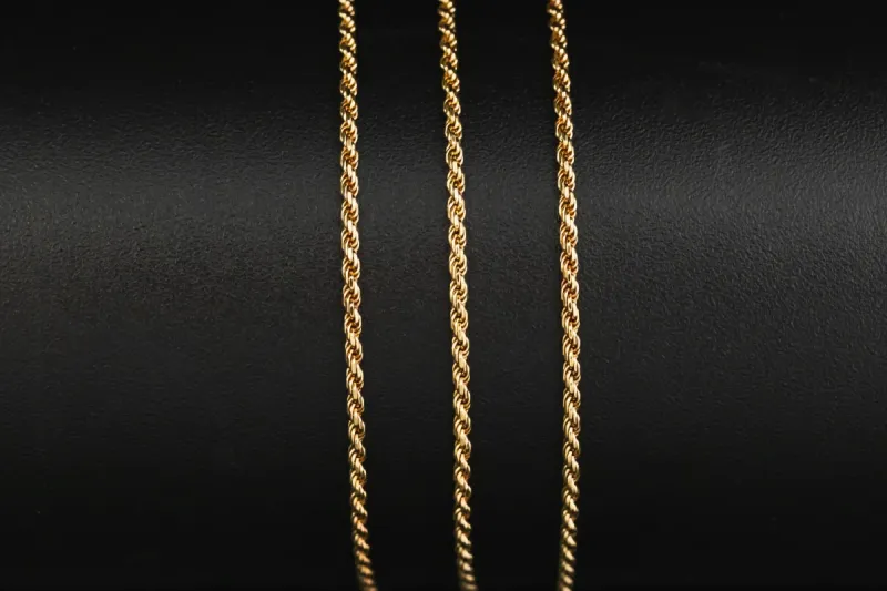18ct Yellow Gold Rope Chain 18" 4.4g