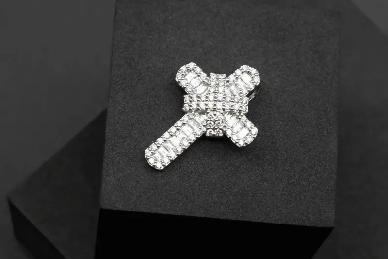 9ct White Gold Diamond Cross Pendant 1.53ct
