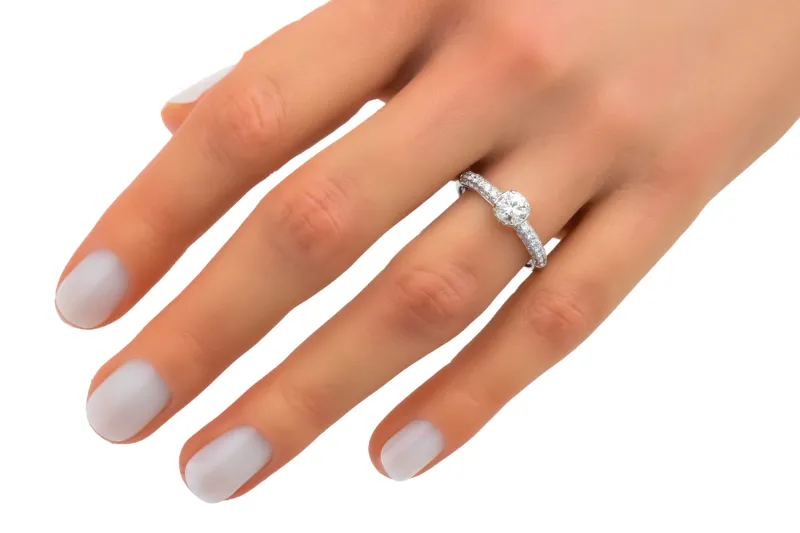18ct White Gold Round Brilliant Diamond Bezel Set Engagement Ring 1.15ct