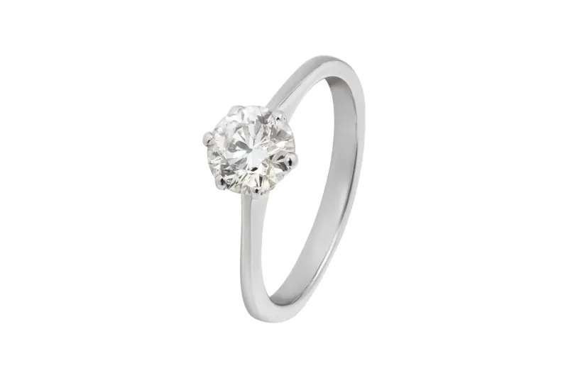 18ct White Gold Brilliant Diamond Engagement Ring 0.88ct