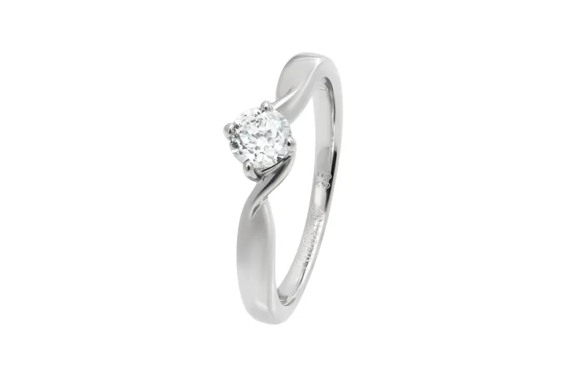 Platinum Twist Diamond Engagement Ring 0.35ct 2.8g