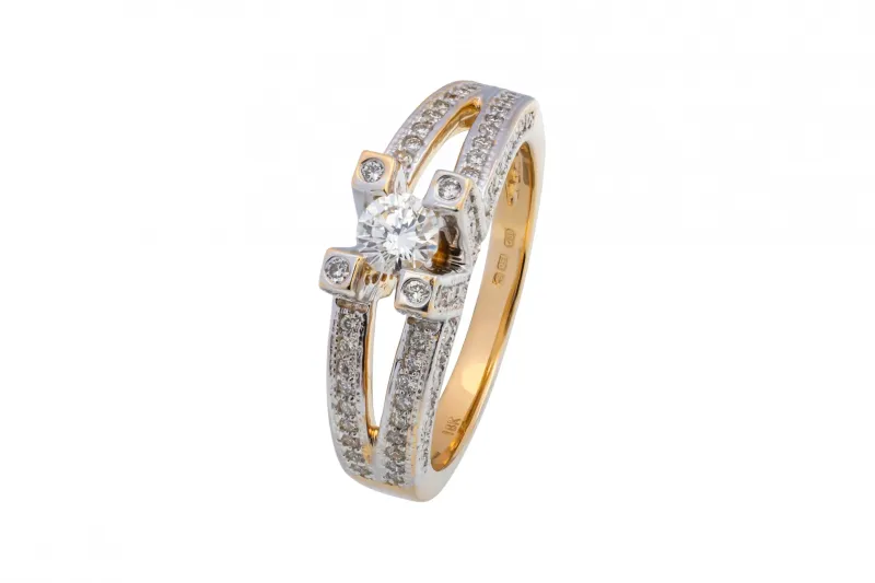 18ct Yellow Gold Diamond Engagement Ring 0.35ct 5.8g
