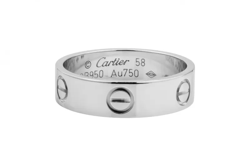 Cartier 18ct White Gold Love Band Ring 58 6.7g