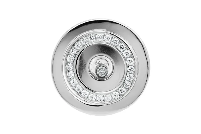 Chopard Happy Spirit White Gold Diamond Pave Ring 0.23ct