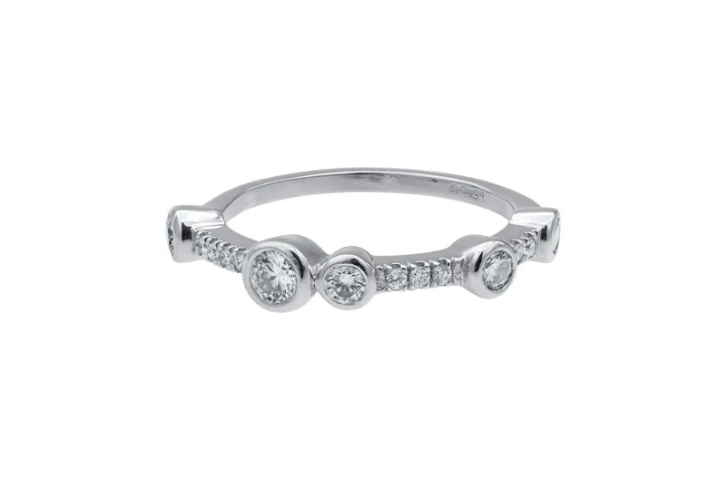 18ct White Gold Bubble Diamond Ring 0.50ct