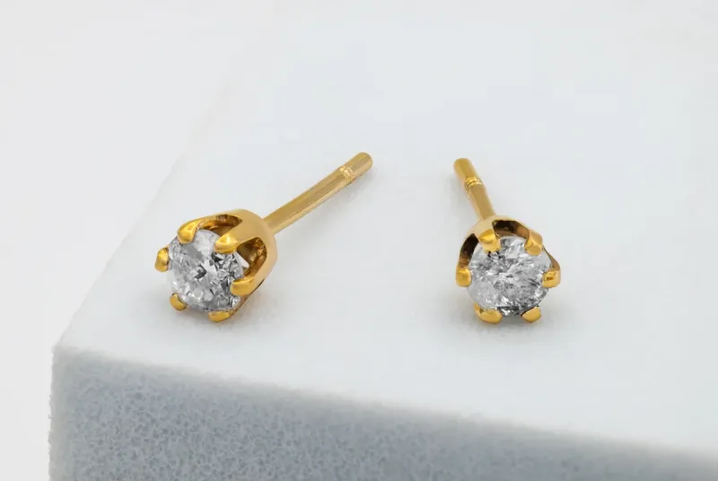 9ct Yellow Gold Diamond Stud Earrings 0.30ct
