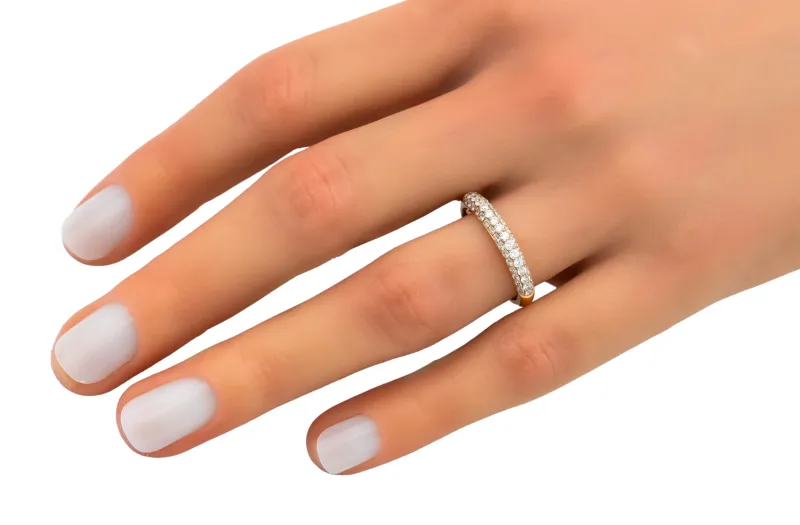 18ct Rose Gold Round Brilliant Diamond Half Eternity Ring 1.00ct
