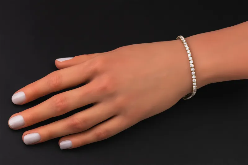 Sterling Silver Lab Grown Brilliant Cut Diamond Tennis Bracelet 5.00ct