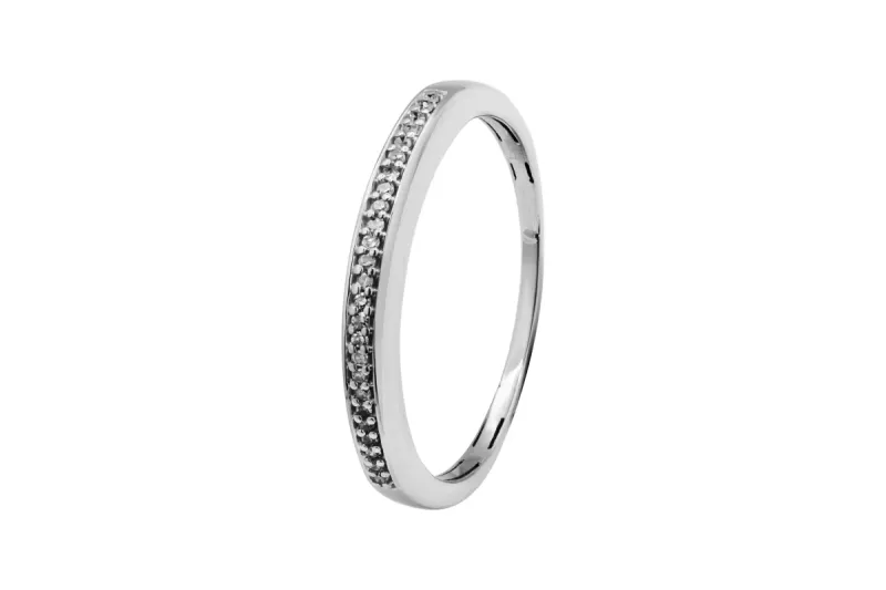 9ct White Gold Micro Pave Diamond Eternity Ring 0.10ct