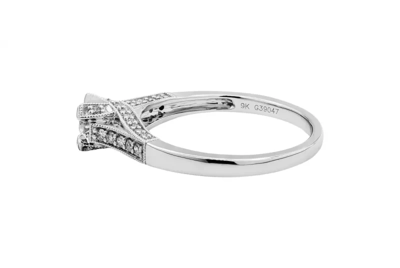 9ct White Gold Diamond Engagement Ring 0.50ct