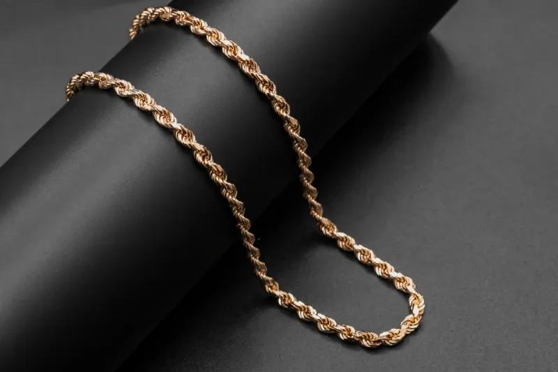 9ct Rose Gold Diamond Cut Rope Chain 34.8g